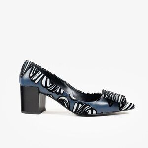 Pierre Hardy Leather Velvet Striped Heels